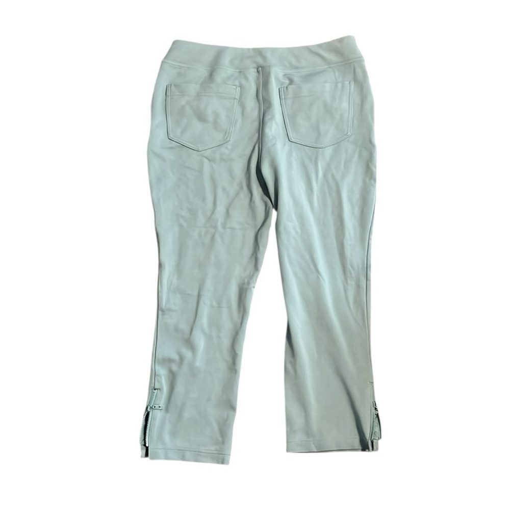 Belle by Kim Gravel Light Teal Cropped Pants with Zipper Accents - Picture 3 of 7